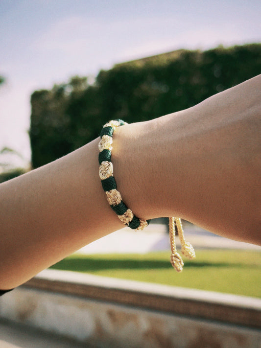 Bracelet Ruh – Skalli Doré & Vert Foncé