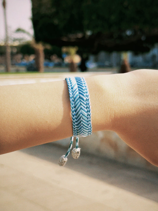 Bracelet Zina – Sfifa & Skelli Bleu Argenté